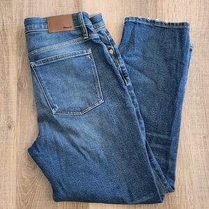 Madewell Mid-Rise Classic Straight Jeans Women’s 29 Blue Denim Stretch NWT